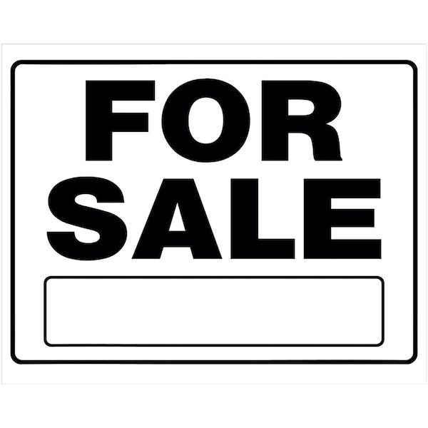 Hillman English White For Sale Sign 20 in. H X 24 in. W, PK6 840054 - main